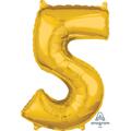 Anagram 26 in. Number 5 Helium Balloon - Gold 89552